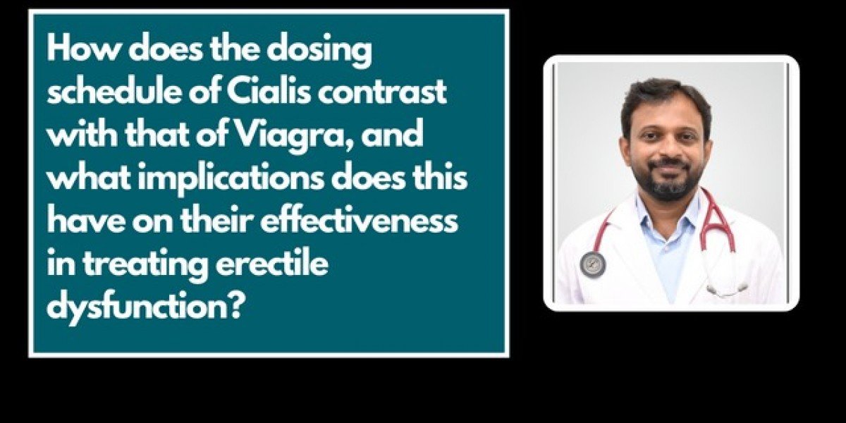 How does the dosing schedule of Cialis contrast with that of Viagra, and what implications does this have on their effec